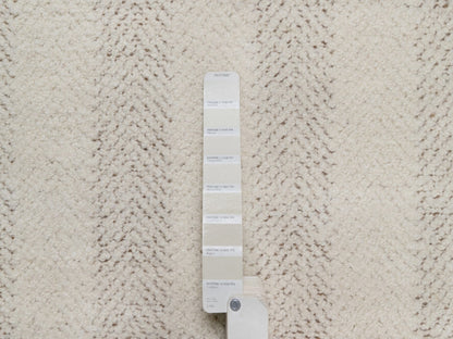 Modern / Contemporary hand-knotted wool runner in Ivory & Chocolate Brown, 2'5" x 10' — SKU O092262 (view 4)