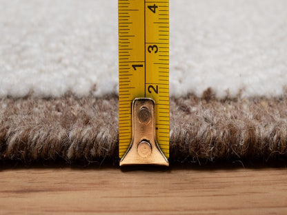 Modern / Contemporary hand-knotted wool runner in Ivory & Chocolate Brown, 2'5" x 10' — SKU O092262 (view 7)