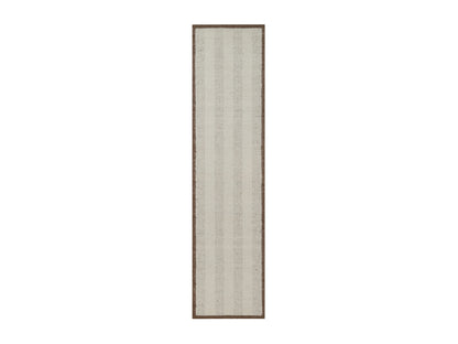 Modern / Contemporary hand-knotted wool runner in Ivory & Chocolate Brown, 2'5" x 10'1" — SKU O092263
