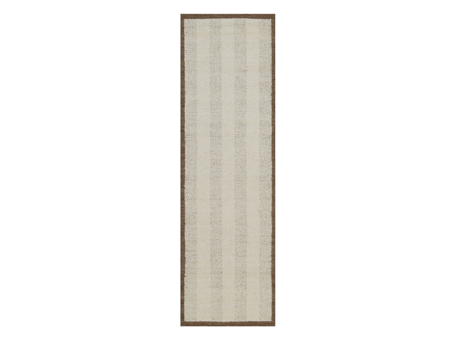 Ivory 2'5" x 8'3" Modern and Contemporary Hand knotted Wool Rug - Sku: O092265