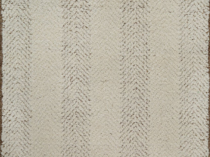 Modern / Contemporary hand-knotted wool runner in Ivory & Chocolate Brown, 2'5" x 8'3" — SKU O092265 (view 5)