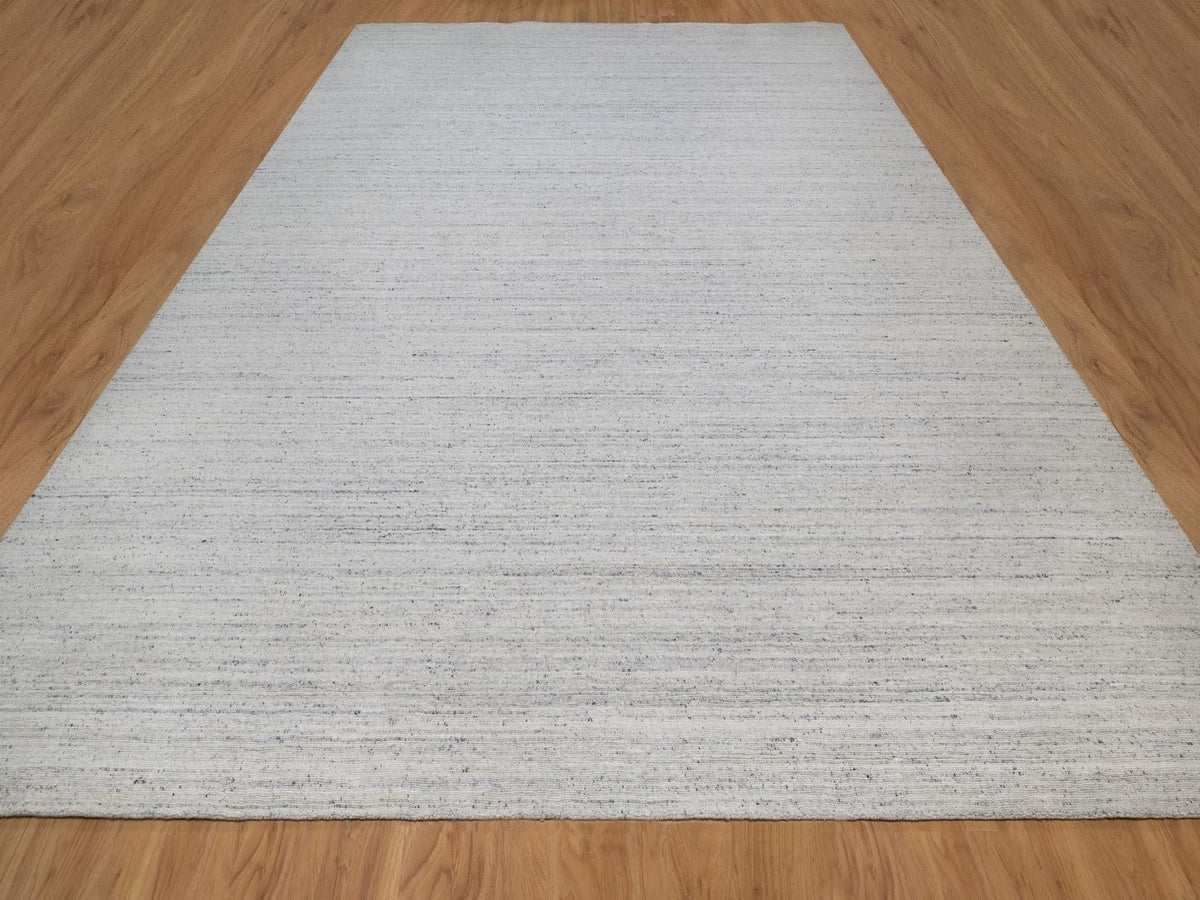 Modern / Contemporary hand-knotted wool rug in Gray, 12' x 15' — SKU O092267 (view 2)