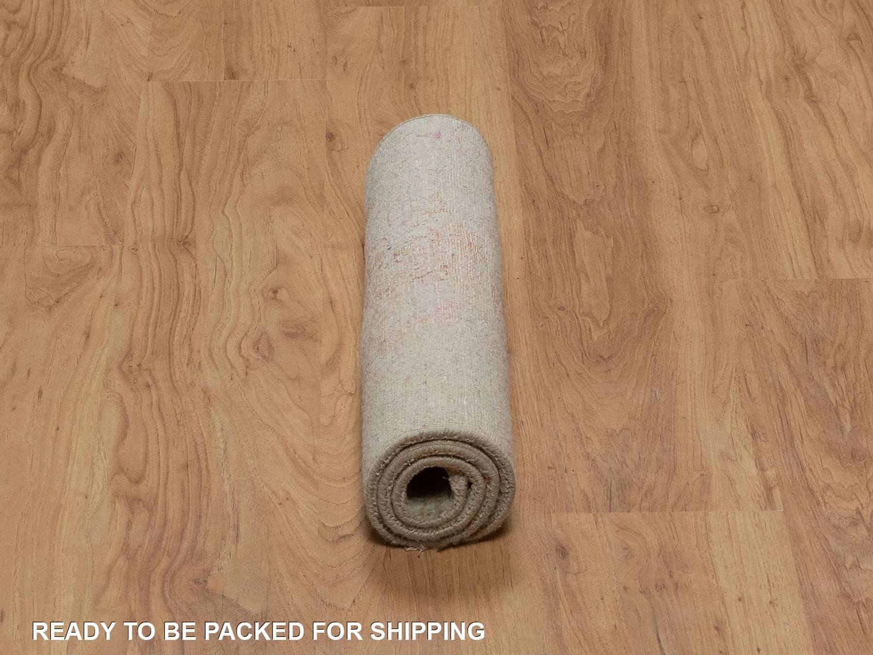 Modern / Contemporary hand-knotted wool/silk rug in Pink, 1'11" x 3'1" — SKU O092270 (view 6)