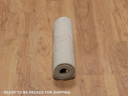 Modern / Contemporary hand-knotted wool/silk rug in Pink, 1'11" x 3'1" — SKU O092271 (view 6)