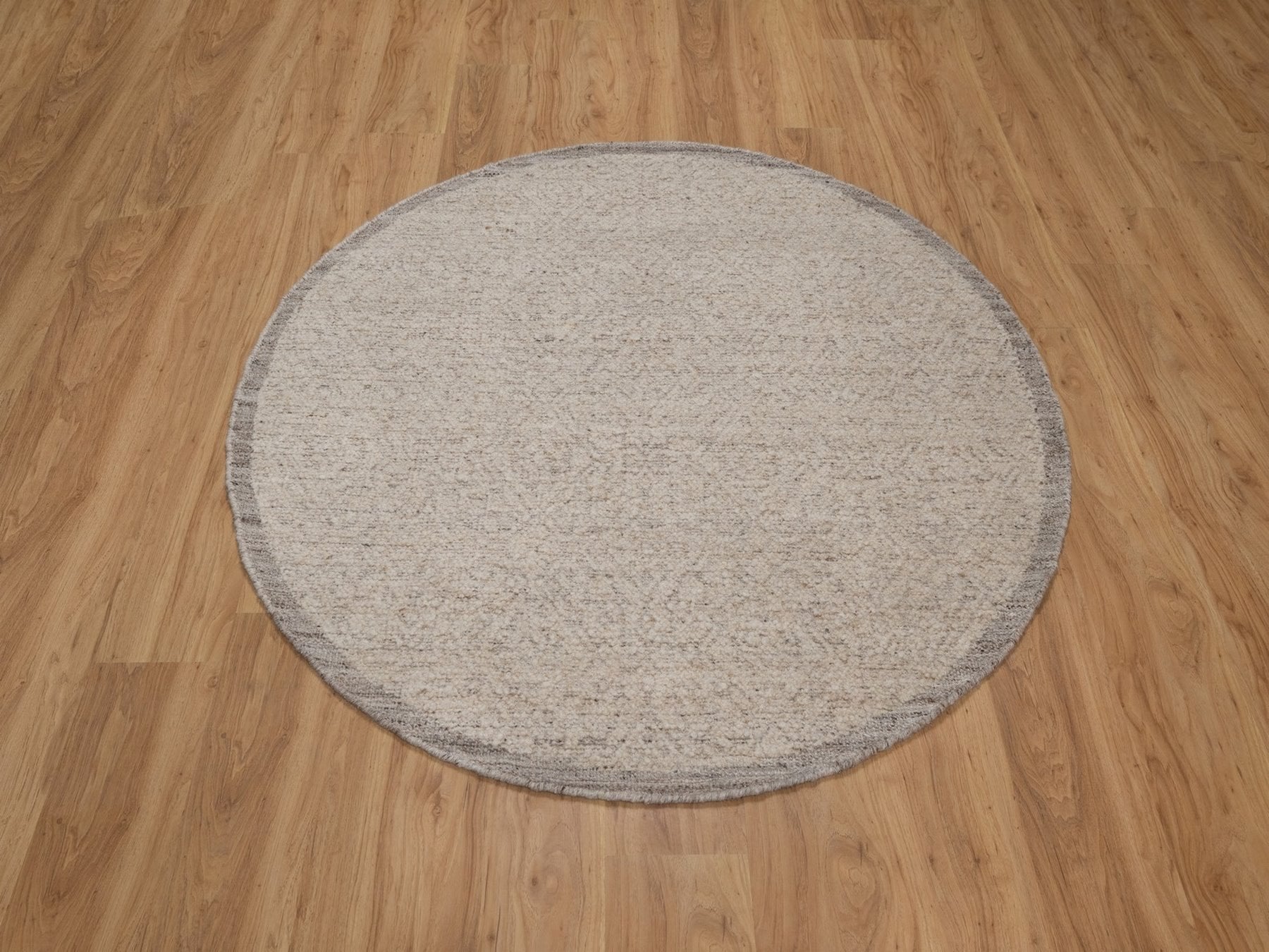 Brown 5'0" x 5'0" Modern and Contemporary Hand knotted Wool Rug - Sku: O092275