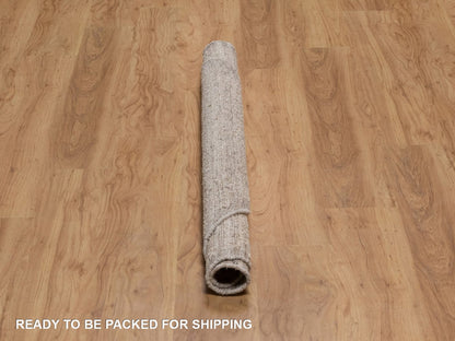 Brown 5'0" x 5'0" Modern and Contemporary Hand knotted Wool Rug - Sku: O092275