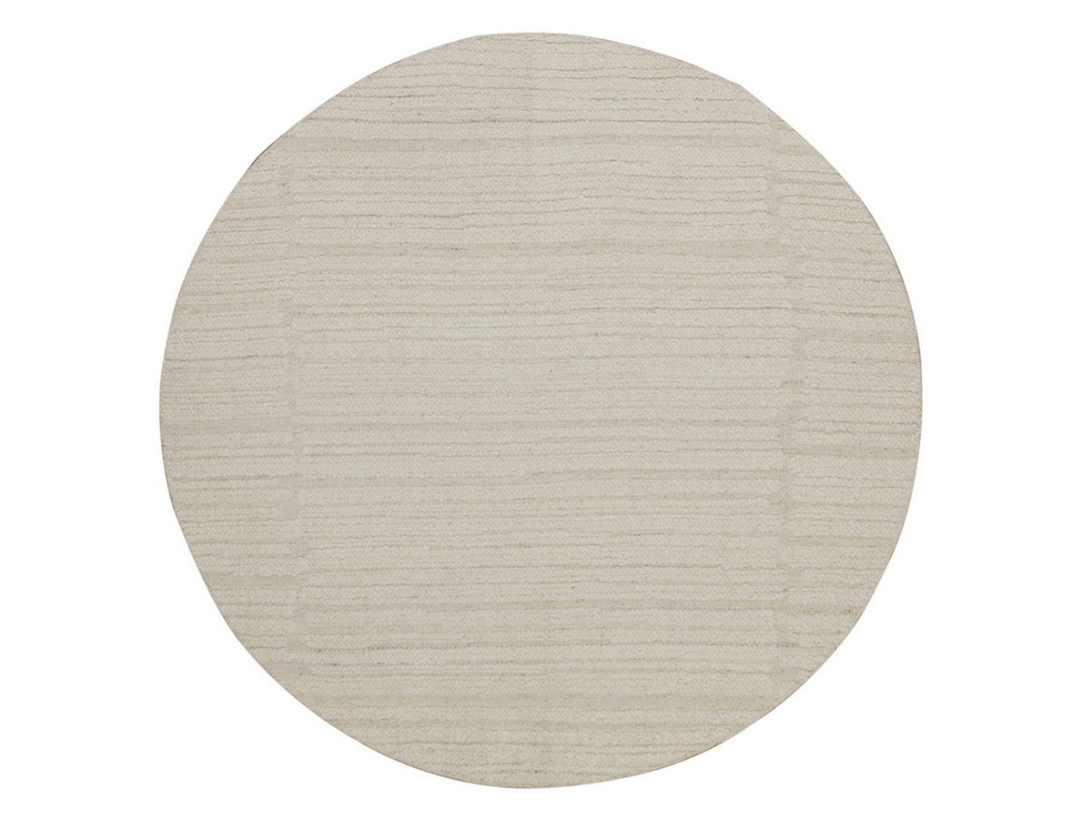 Modern / Contemporary hand-knotted wool rug in Ivory, 5' x 5' — SKU O092276