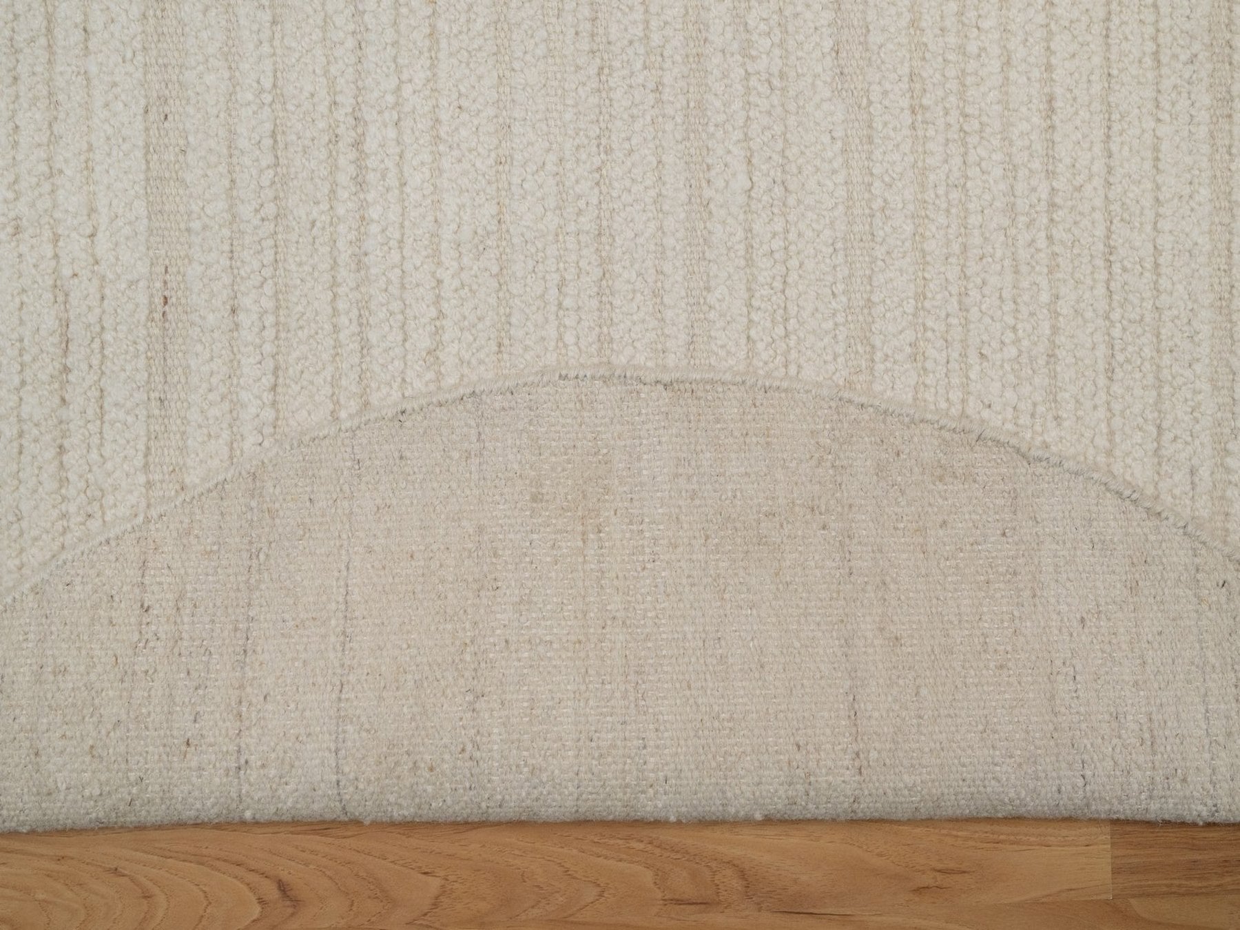 Modern / Contemporary hand-knotted wool rug in Ivory, 5' x 5' — SKU O092276 (view 3)