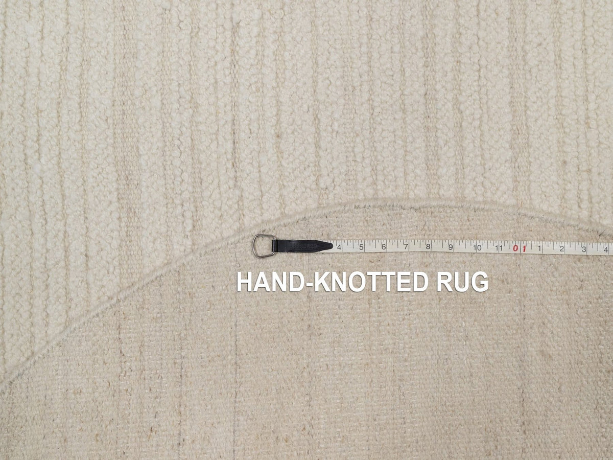 Modern / Contemporary hand-knotted wool rug in Ivory, 5' x 5' — SKU O092276 (view 8)