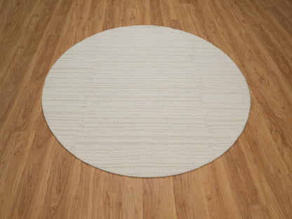 Modern / Contemporary hand-knotted wool rug in Ivory, 6' x 6' — SKU O092277 (view 2)