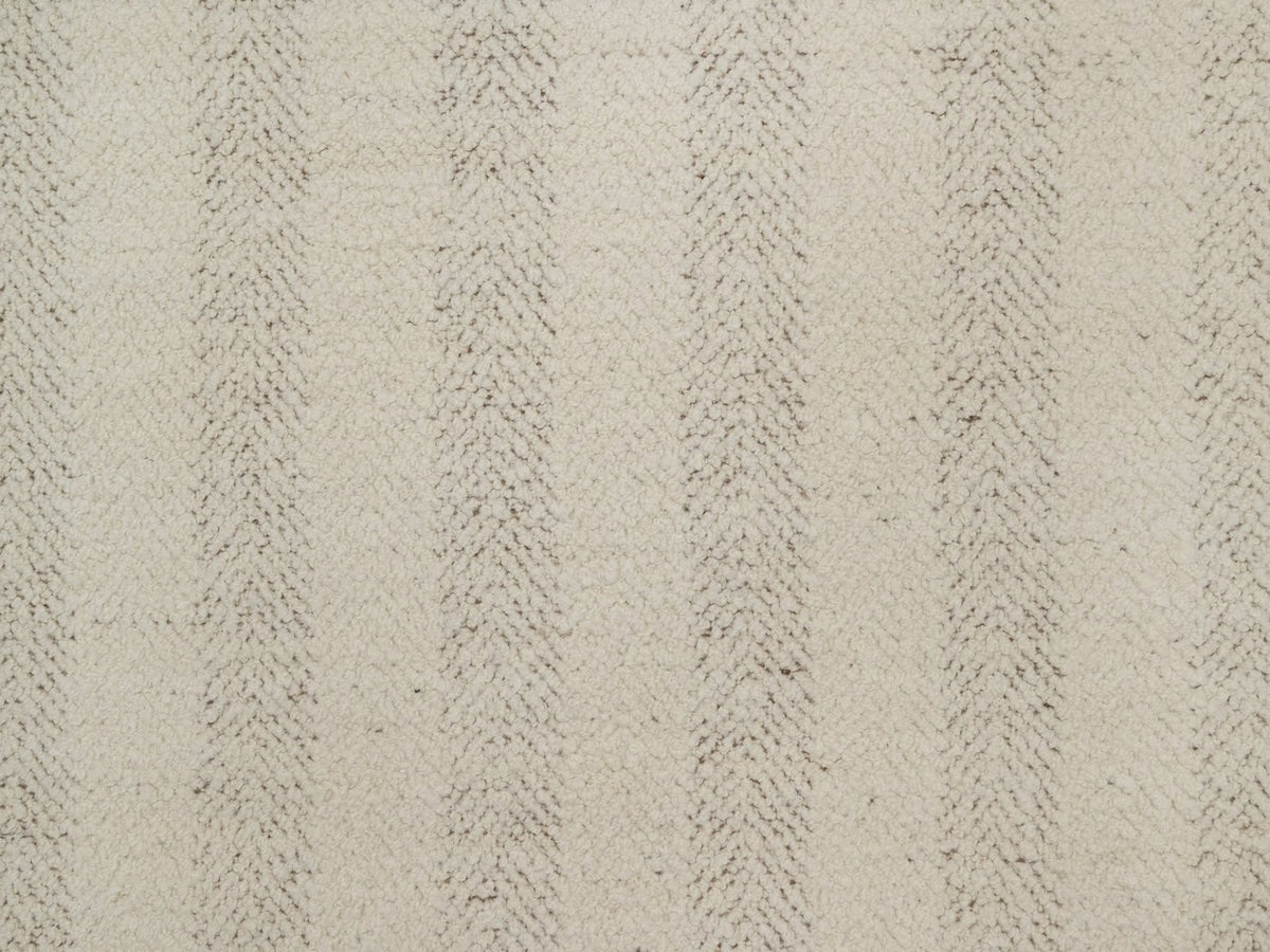 Modern / Contemporary hand-knotted wool rug in Ivory & Chocolate Brown, 5'1" x 5'1" — SKU O092280 (view 5)