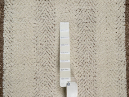 Modern / Contemporary hand-knotted wool rug in Ivory & Chocolate Brown, 2'1" x 3' — SKU O092286 (view 4)