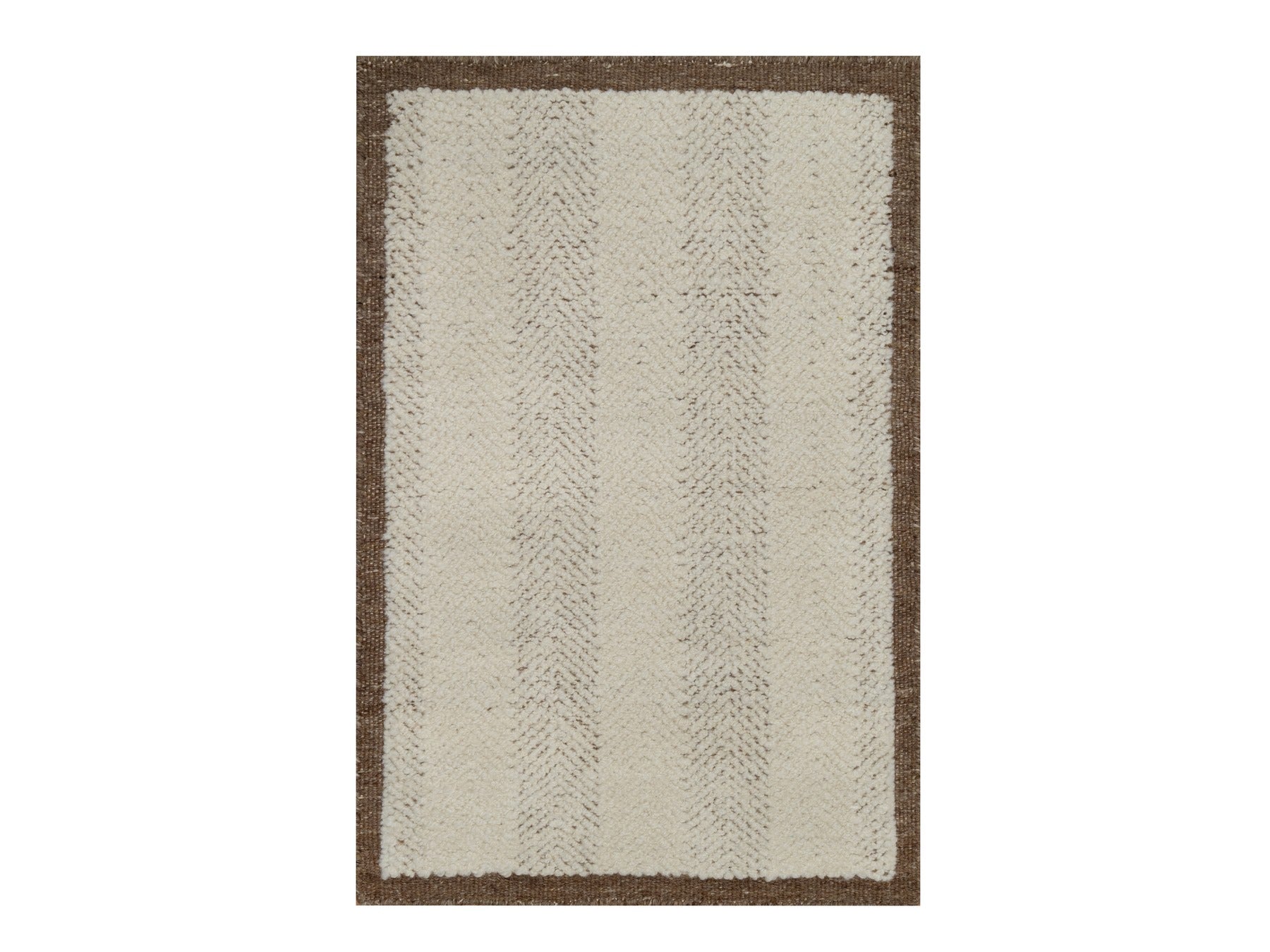 Ivory 2'0" x 3'1" Modern and Contemporary Hand knotted Wool Rug - Sku: O092287
