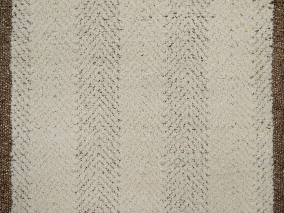 Modern / Contemporary hand-knotted wool rug in Ivory & Chocolate Brown, 2' x 3'1" — SKU O092287 (view 5)