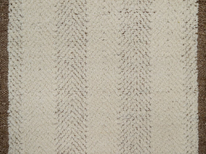 Modern / Contemporary hand-knotted wool rug in Ivory & Chocolate Brown, 2' x 3'1" — SKU O092287 (view 5)