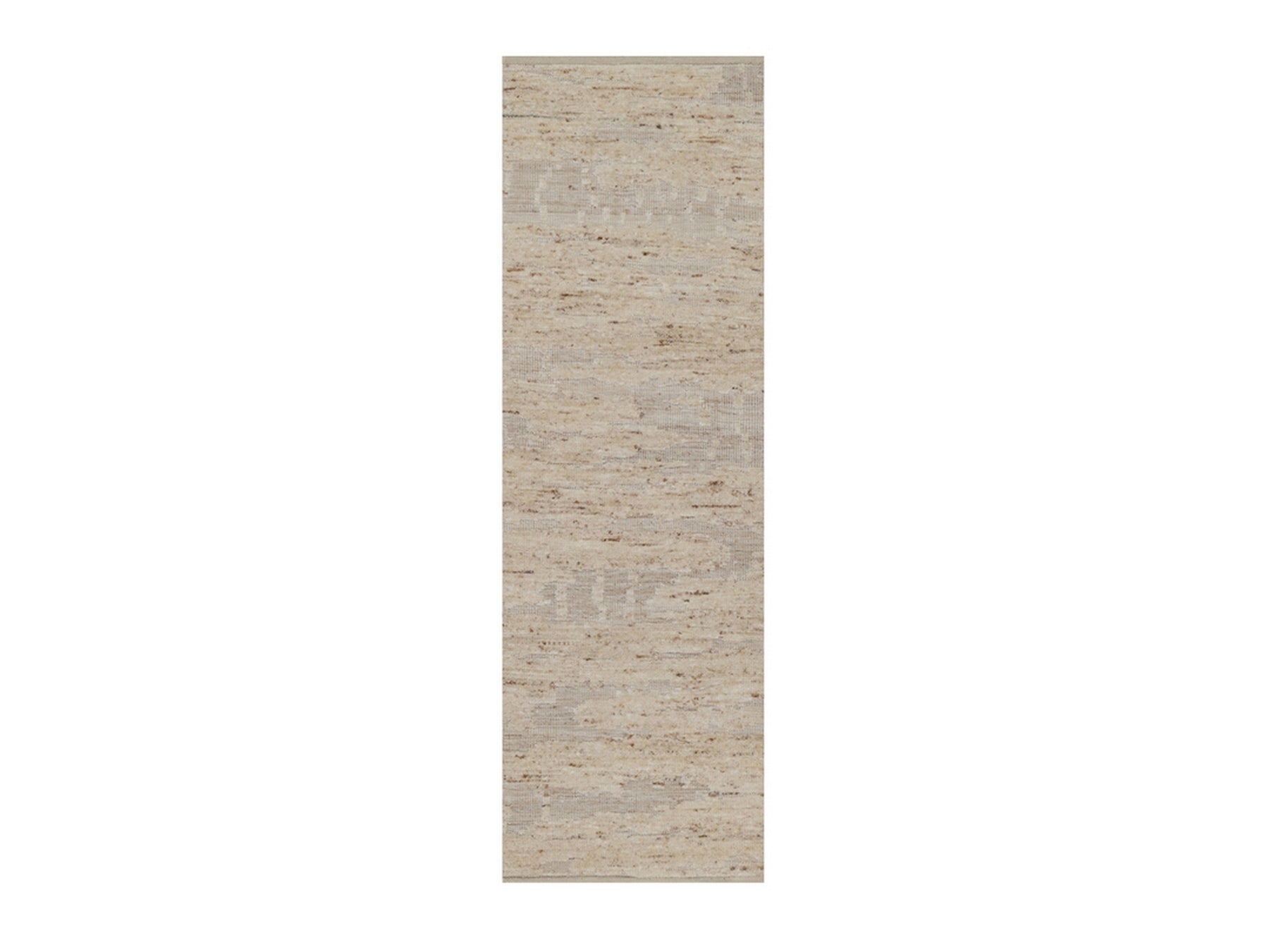 Modern / Contemporary hand-knotted wool runner in Ivory, 2'5" x 8'1" — SKU O092289