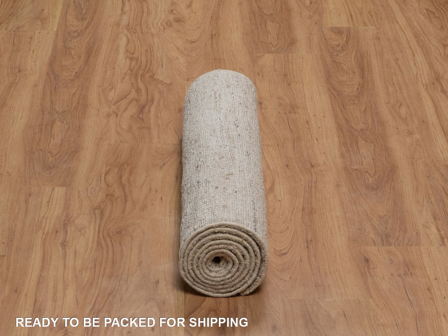 Modern / Contemporary hand-knotted wool runner in Ivory, 2'5" x 8'1" — SKU O092289 (view 6)