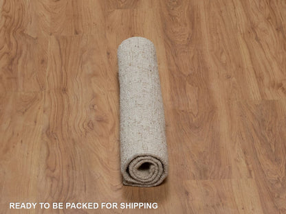 Modern / Contemporary hand-knotted wool rug in Ivory, 2'2" x 3'4" — SKU O092291 (view 6)