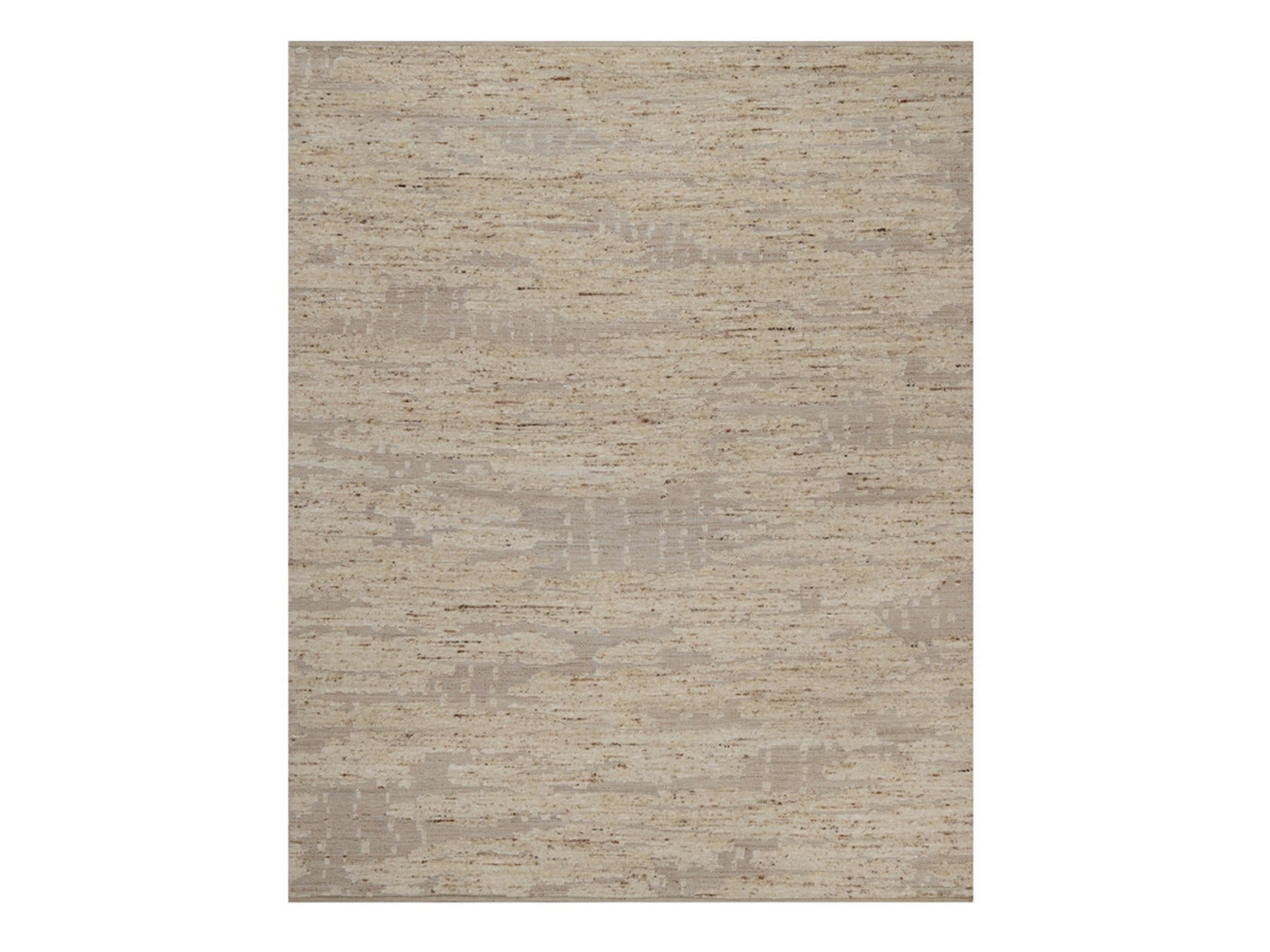 Ivory 8'1" x 10'2" Modern and Contemporary Hand knotted Wool Rug - Sku: O092293