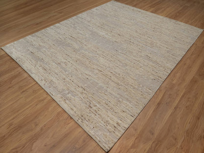 Modern / Contemporary hand-knotted wool rug in Ivory, 8'1" x 10'2" — SKU O092293 (view 3)