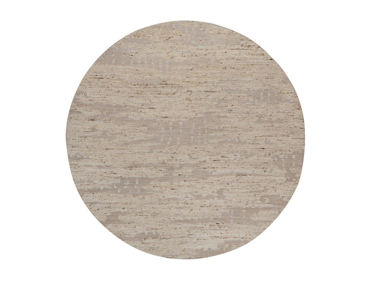 Modern / Contemporary hand-knotted wool rug in Ivory, 7'10" x 7'10" — SKU O092294