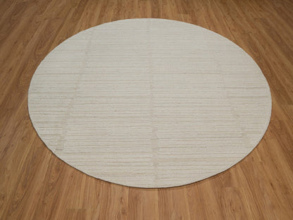 Modern / Contemporary hand-knotted wool rug in Ivory, 8' x 8' — SKU O092296 (view 2)