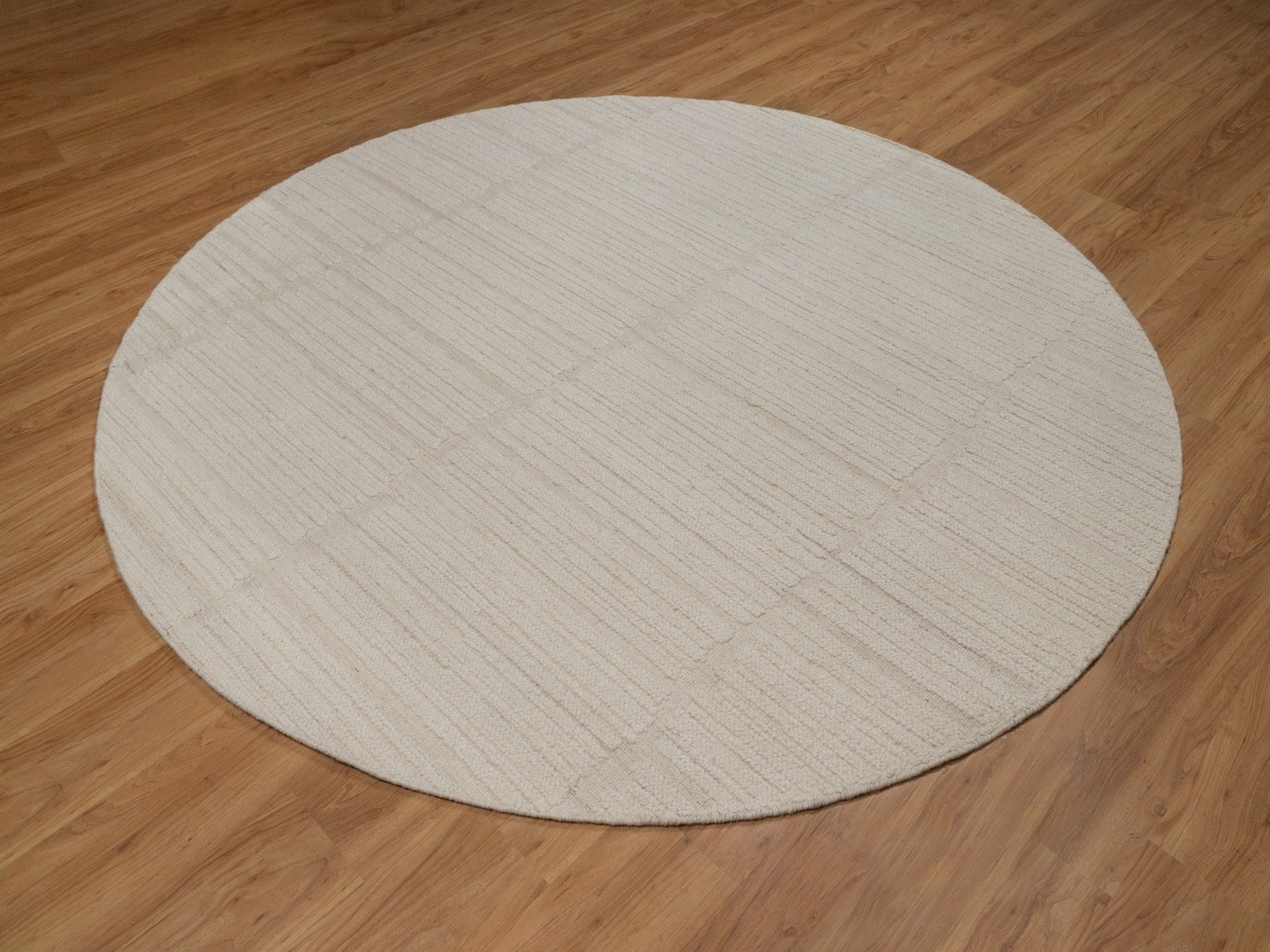 Modern / Contemporary hand-knotted wool rug in Ivory, 8' x 8' — SKU O092296 (view 3)
