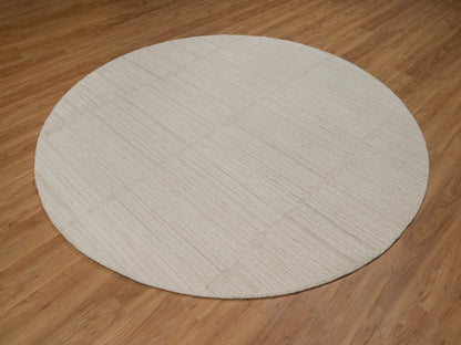 Modern / Contemporary hand-knotted wool rug in Ivory, 8' x 8' — SKU O092296 (view 3)