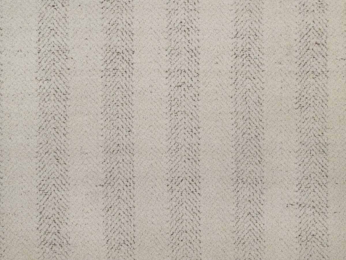 Modern / Contemporary hand-knotted wool rug in Ivory & Chocolate Brown, 7'9" x 7'9" — SKU O092298 (view 8)