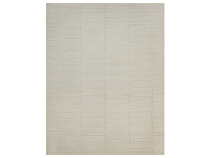 Modern / Contemporary hand-knotted wool rug in Ivory, 11'11" x 15'2" — SKU O092299