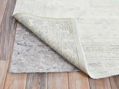 Ivory 8'11" x 11'10" Oushak And Peshawar Hand knotted Wool Rug - Sku: O0922