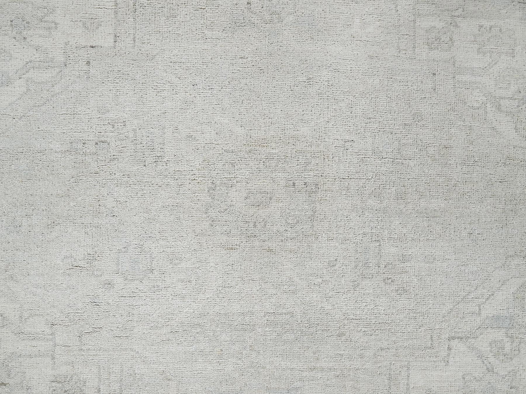 Heriz Oushak hand-knotted wool rug in Ivory, 8'11" x 11'10" — SKU O0922 (view 8)