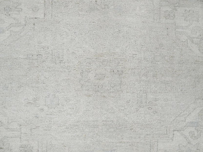 Heriz Oushak hand-knotted wool rug in Ivory, 8'11" x 11'10" — SKU O0922 (view 8)