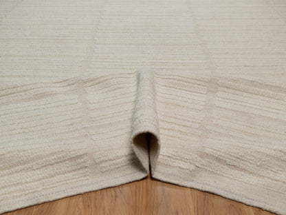 Ivory 10'0" x 14'2" Modern and Contemporary Hand knotted Wool Rug - Sku: O092300