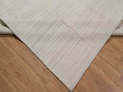 Ivory 10'0" x 14'2" Modern and Contemporary Hand knotted Wool Rug - Sku: O092300