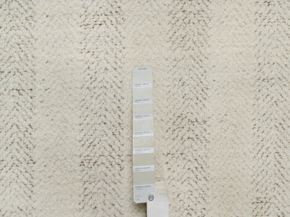 Modern / Contemporary hand-knotted wool rug in Ivory & Chocolate Brown, 12' x 14'11" — SKU O092301 (view 7)