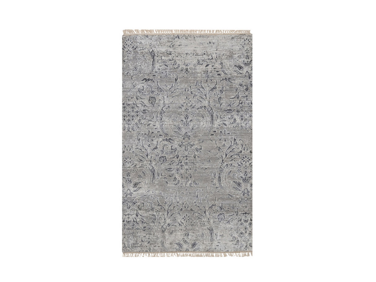 Transitional hand-knotted wool/silk rug in Gray, 3' x 5'1" — SKU O092302