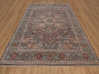 Heriz Heriz hand-knotted wool rug in Red & Gray, 8'11" x 11'8" — SKU O092307 (view 2)