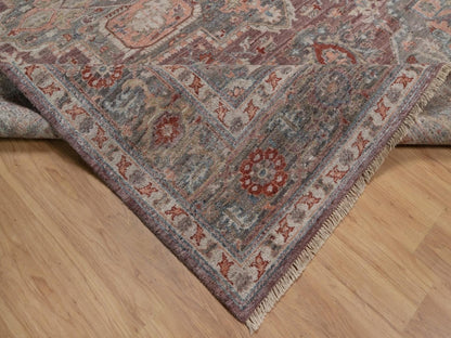 Heriz Heriz hand-knotted wool rug in Red & Gray, 8'11" x 11'8" — SKU O092307 (view 6)