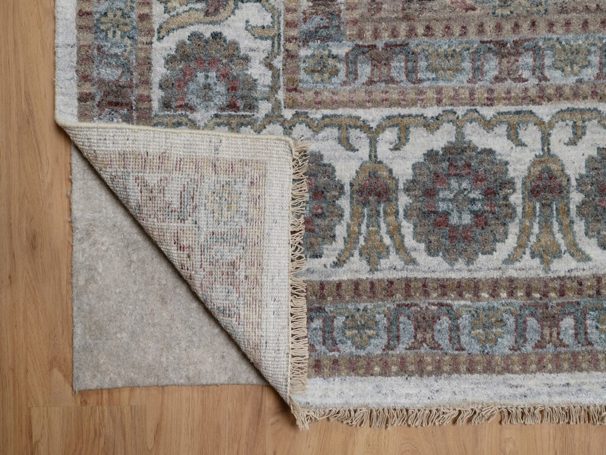 Shiraz Tribal & Geometric hand-knotted wool rug in Ivory, 9'9" x 13'9" — SKU O092308 (view 4)