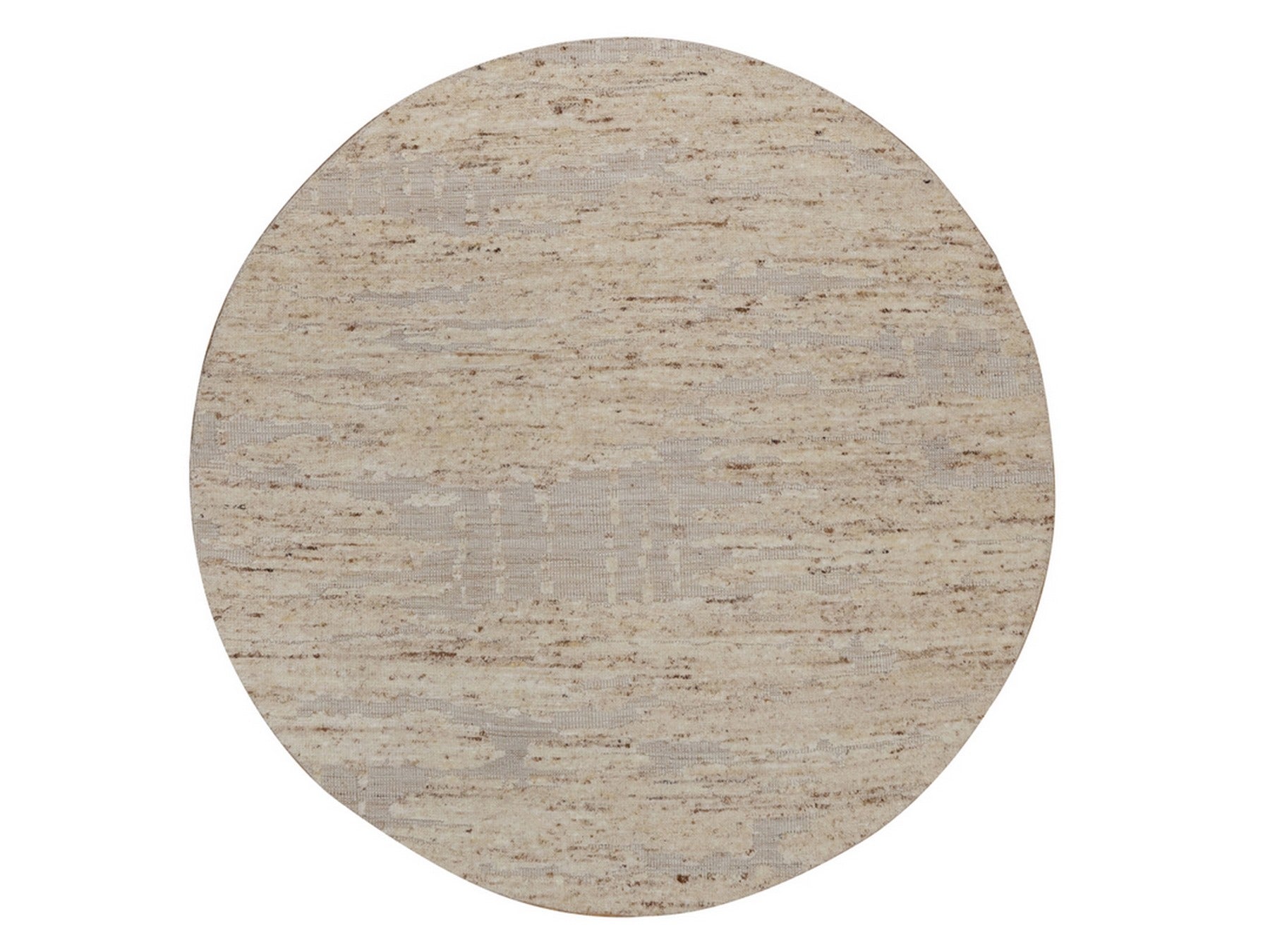 Ivory 6'0" x 6'0" Modern and Contemporary Hand knotted Wool Rug - Sku: O092310