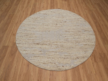 Modern / Contemporary hand-knotted wool rug in Ivory, 6' x 6' — SKU O092310 (view 2)