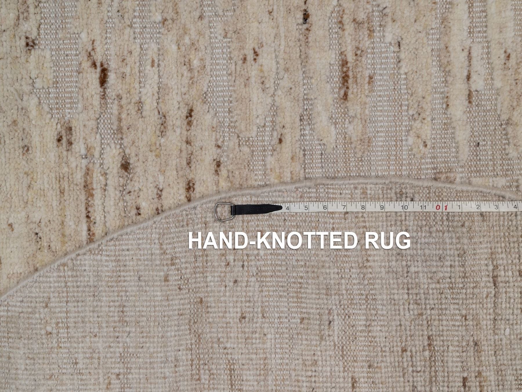 Modern / Contemporary hand-knotted wool rug in Ivory, 6' x 6' — SKU O092310 (view 8)