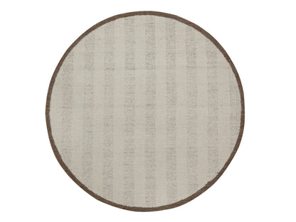 Modern / Contemporary hand-knotted wool rug in Ivory & Chocolate Brown, 5'11" x 5'11" — SKU O092311
