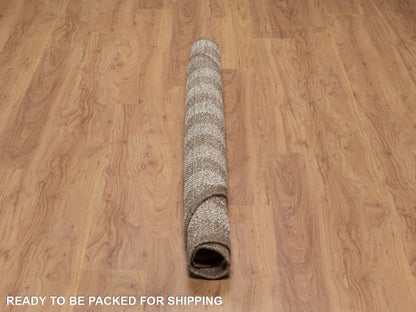 Ivory 5'11" x 5'11" Modern and Contemporary Hand knotted Wool Rug - Sku: O092311