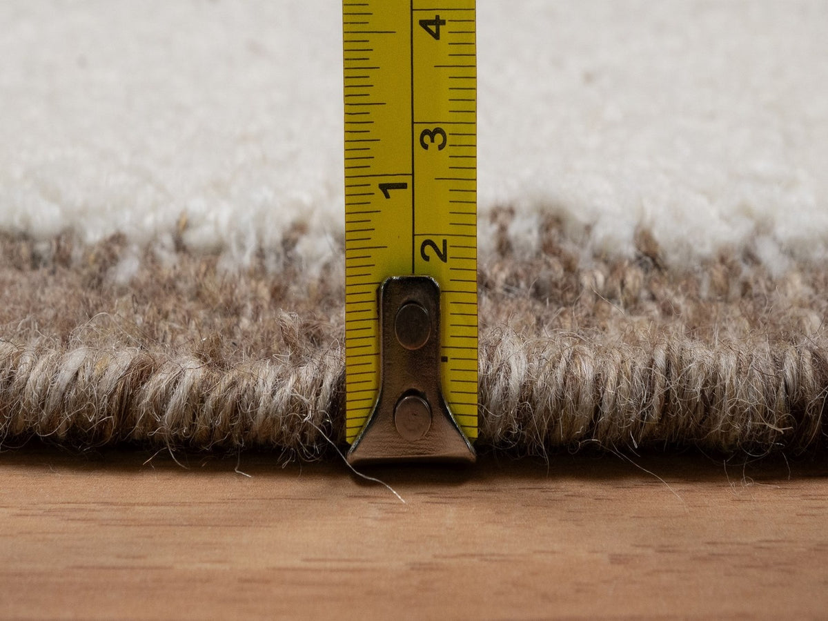 Modern / Contemporary hand-knotted wool rug in Ivory & Chocolate Brown, 5'11" x 5'11" — SKU O092311 (view 7)