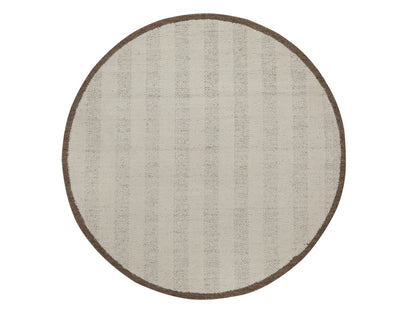 Modern / Contemporary hand-knotted wool rug in Ivory & Chocolate Brown, 5'11" x 5'11" — SKU O092312