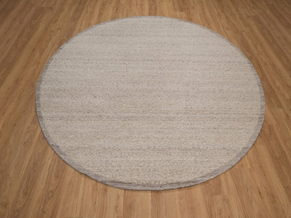 Brown 7'10" x 7'10" Modern and Contemporary Hand knotted Wool Rug - Sku: O092314