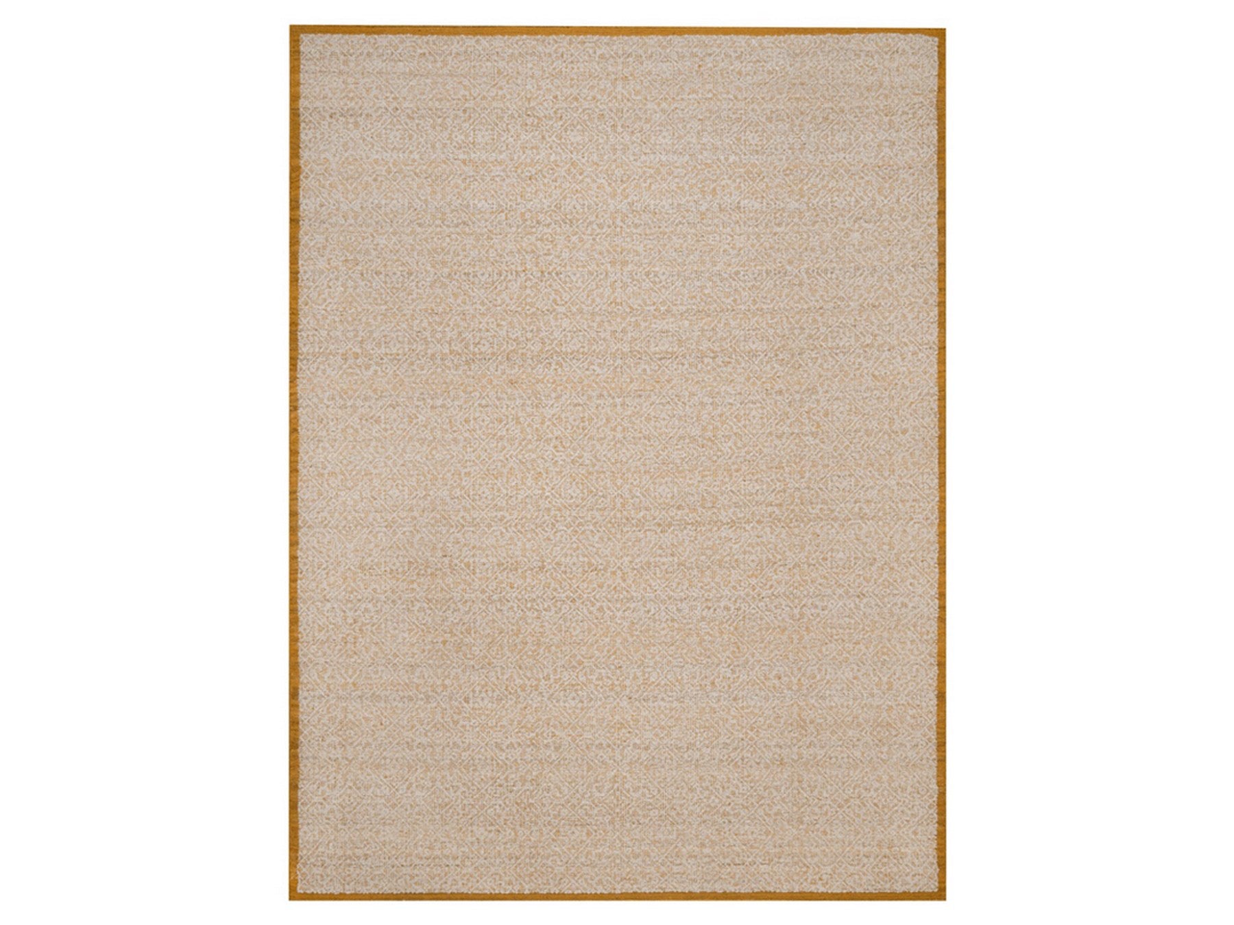 Modern / Contemporary hand-knotted wool rug in Ivory & Gold, 8'11" x 12' — SKU O092315