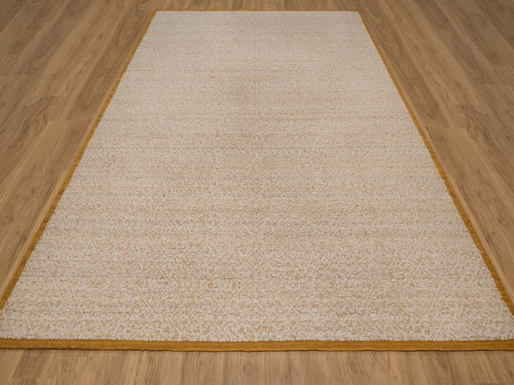 Modern / Contemporary hand-knotted wool rug in Ivory & Gold, 8'11" x 12' — SKU O092315 (view 2)